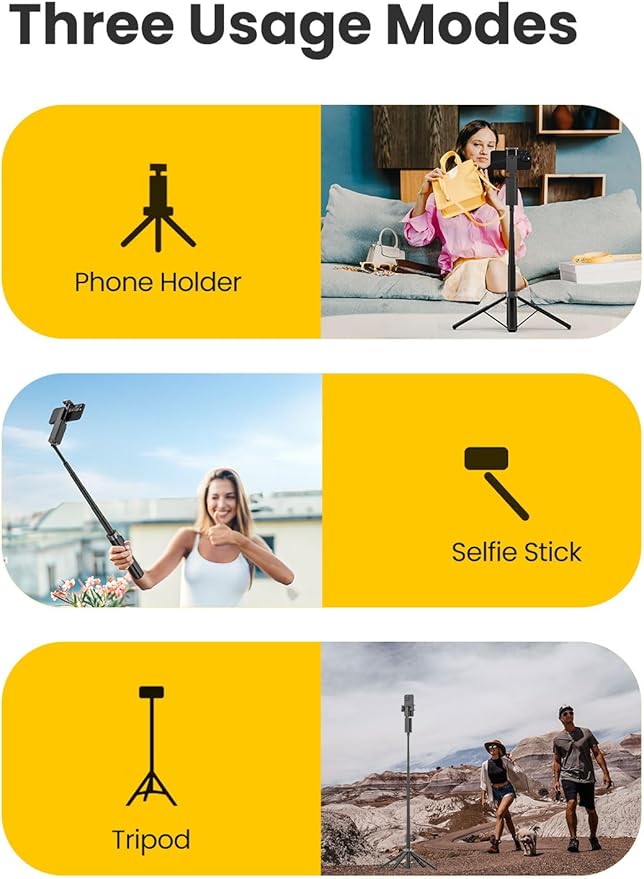 Face Tracking Tripod for iPhone,57'' Expandable Selfie Stick for iPhone,Phone Tripod for Android with Remote, No APP,Gesture Control,Content Creator Essentials for YouTube, Tiktok,Smart M3