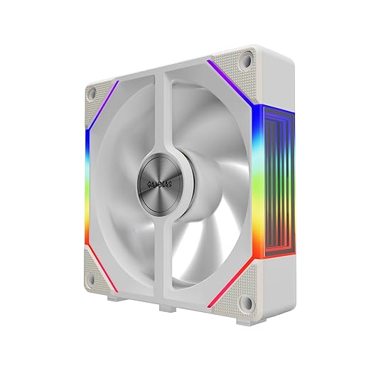 GAMDIAS Aeolus P2-1203U 120mm ARGB PWM Fan(3 Fan Pack w/USB Hub), Include Reverse Fan Blade x3, ARGB Sync Ready, Easy Installation & Cabless Daisy-Chain Design, Silent Operation, Up to 2400RPM, White