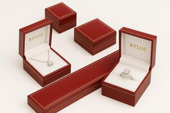 Rylos 14K White Gold Classic Halo Ring: Diamonds, 6X4MM Oval Gemstone - Birthstone Jewelry for Women - Stunning Diamond Gold Ring Sizes 5-10