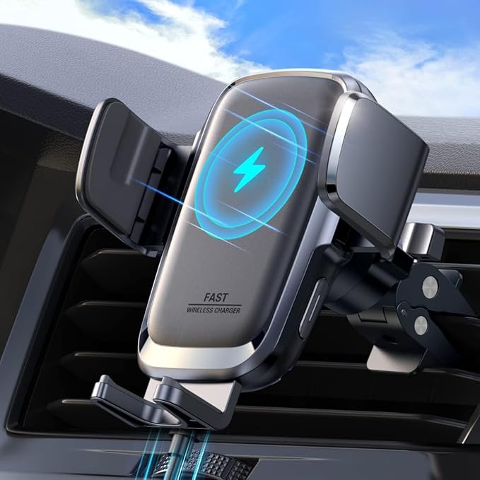 Wireless Car Charger, 15W Qi Fast Charging Auto Clamping Car Charger Phone Holder Mount, JOYROOM Cell Phone Holder Car Mount for iPhone 16 15 14 13 Pro Max Xs, Galaxy S24 Ultra, LG, Google