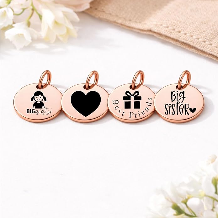 SM Design Pregnancy & New Baby Charm Set – Set of 4 Meaningful Stainless Steel Charms – Great for Crafting, Making Bracelets and Necklaces - Meaningful Keepsake Charms for Expecting & New Moms