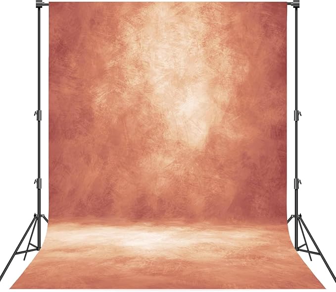 Abstract Professional Photography Backdrop for Portrait Photo Props Booth Background Photoshoot Studio with Polyester Fabric Roller Pocket on Top(6x8ft,Brick Red,No Stand)