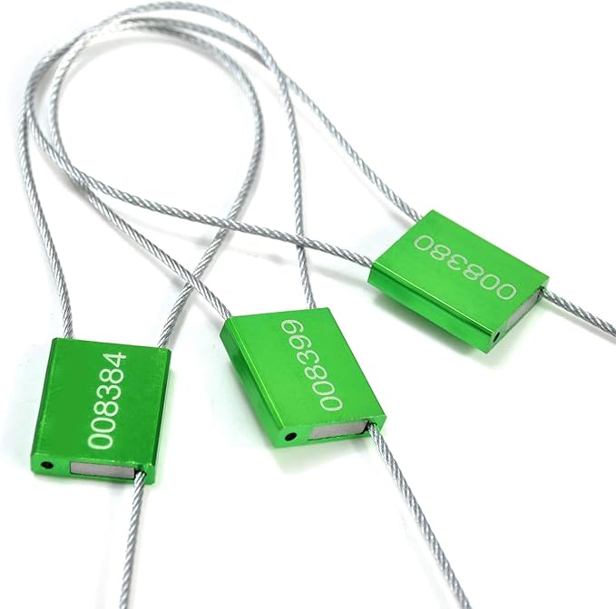 Pull Tight Security Cable Seals Alumium Alloy Shipping Container Tags ISO 17712 Standard (Pack of 50, Green)