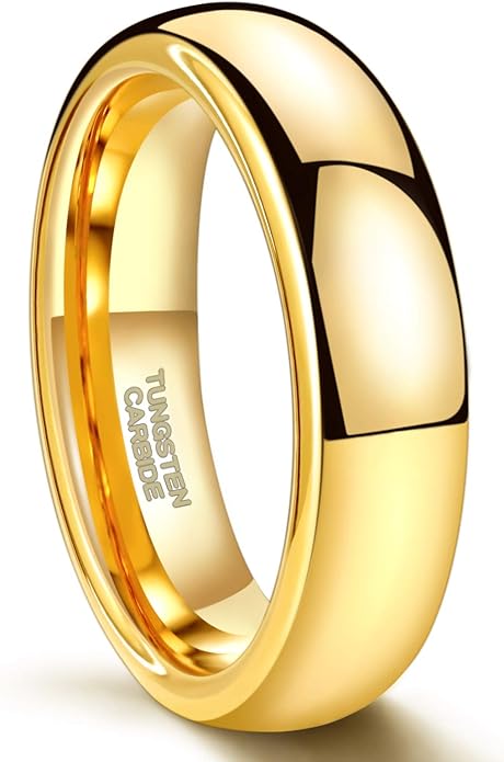 Greenpod 2mm 4mm 6mm Tungsten Wedding Bands Ring for Women Men Rose Gold Plated/Silver/24K Gold Plated/Black Polished Slim Engagement Promise Rings Comfort Fit Size 4-13
