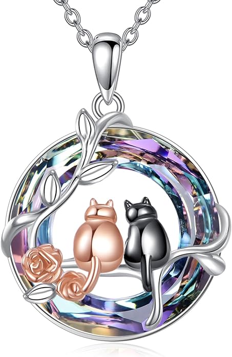 YFN 925 Sterling Silver Hummingbird/Cardinal/Cat Necklace for Women Animal Pendant with Adjustable 18"+2" Chain Jewelry Gift for Christmas, Valentine's Day, Mother's Day, Birthday-Gift Box Included