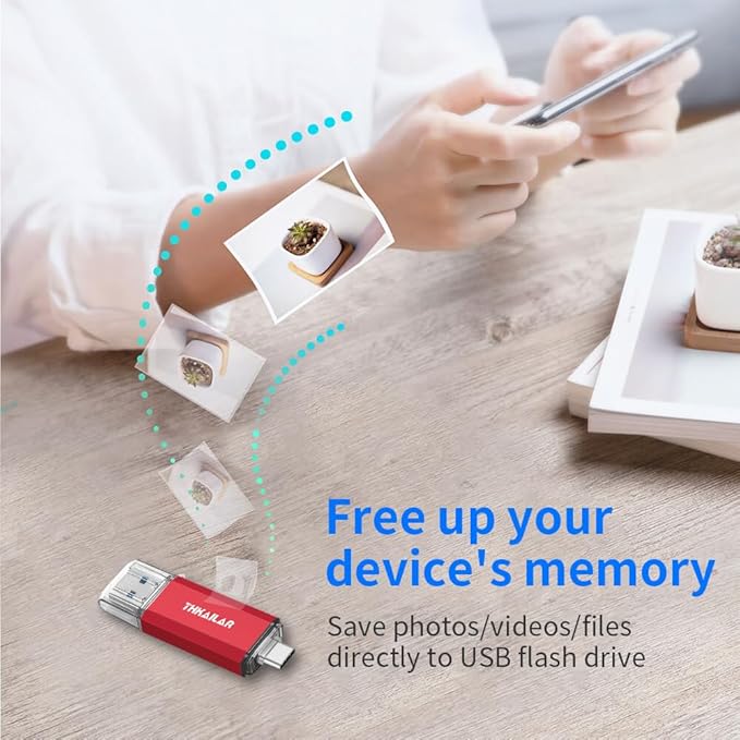 Thkailar 5 Pack 32GB Fat32 USB C Flash Drive OTG High Speed for Store Data-USB 3.0 Thumb Drive C Jump Drive-Compatible with Samsung,Mac Pro,Laptops,Tablets,PC(Red)