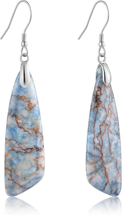SELOVO Jasper Stone Earrings for Women Trendy Dangle Earrings Fishhook Drop Earrings