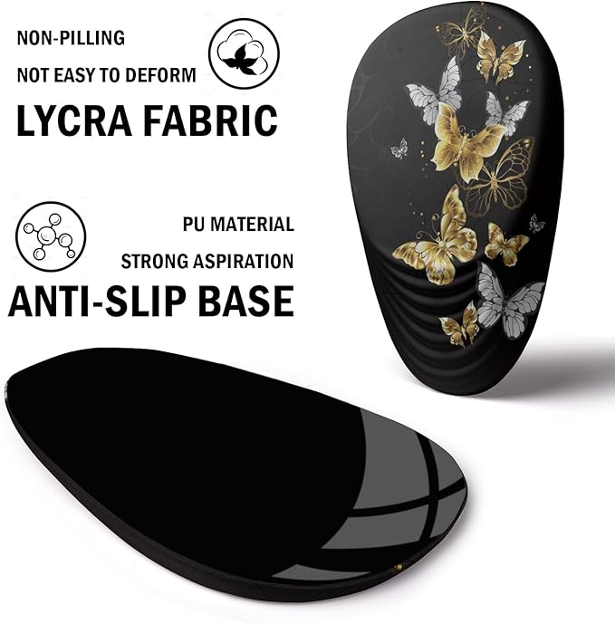Ergonomic Memory Foam Mouse Pad with Wrist Rest Support, Non-Slip PU Base and Wireless Capability