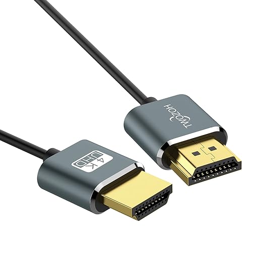 Twozoh Flexible & Slim HDMI Cable 6.6FT 2 Pack, Ultra Thin HDMI Cord Supports High Speed 4K@60Hz 18gbps 2160P/1080P