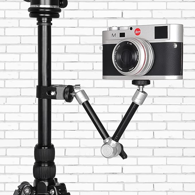 11" Adjustable Magic Arm DSLR Mirrorless Action Camera Camcorder Smartphone LCD Monitor Video Vlog Rig w/Clamp Holder Mounts fit for GoPro iPhone