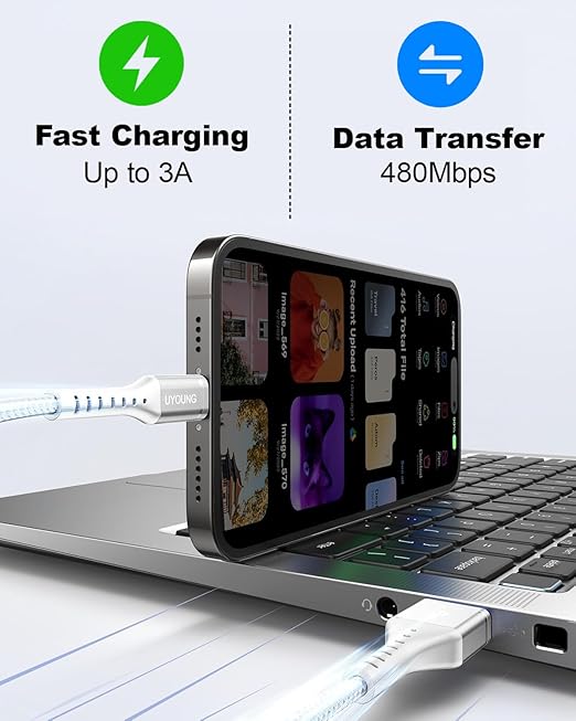 Multi Charging Cable 2Pack 4FT, 3 in 1 Charger Cable Braided Universal Phone Charging Cord with Lightning/Type C/Micro USB Ends, Multiple USB Cable for iPhone 16 15/Samsung/Google Cell Phones and More