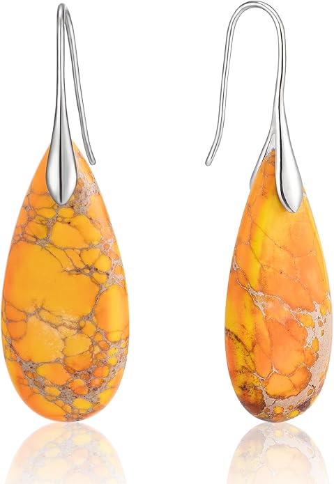 SELOVO Stone Fishhook Dangle Drop Earrings Statement Earrings for Women Stone
