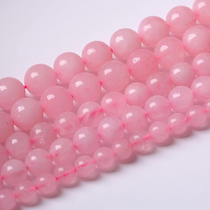 Rose Pink Quartz Beads - 90pc Natural Pink Energy Crystal Round Loose Beads for Jewelry Making DIY Bracelets 15" (4mm)