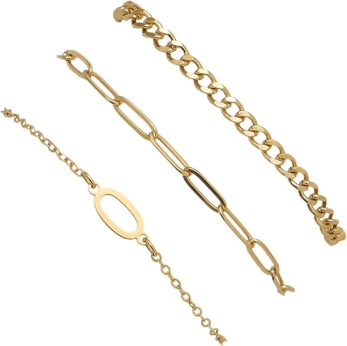 14K Gold Plated Bracelets for Women, A–Z Initial Charm Bangles Jewelry Set, Elegant Gold Accessories, Friendship Bracelet Gifts for Mom