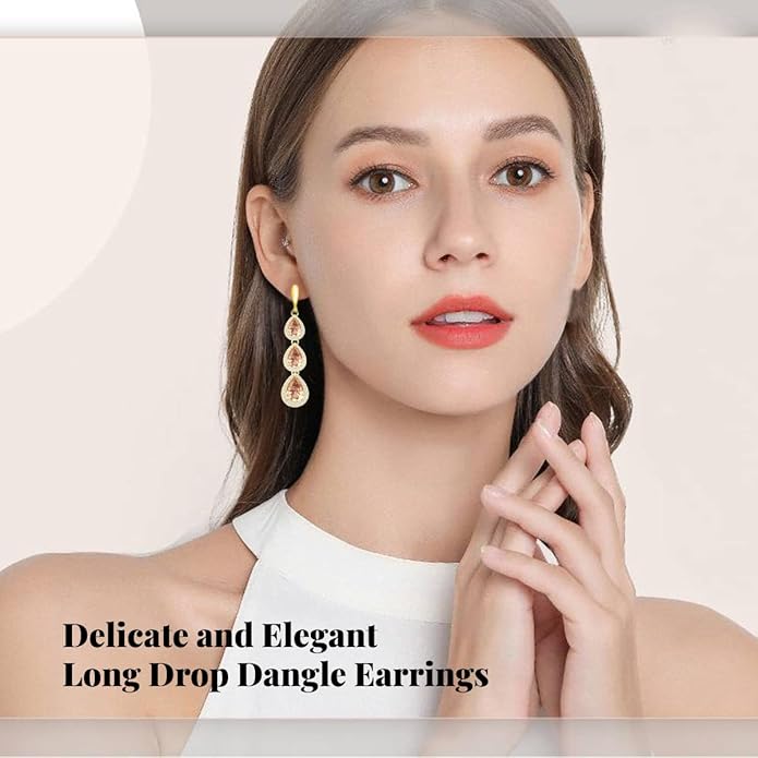 LMXXVJ Necklace Long Earrings Bracelet Set, White Gold Plated Created Blue Sapphire Jewelry Set Wedding Party Gift Jewelry for Women Bridal Bridesmaid