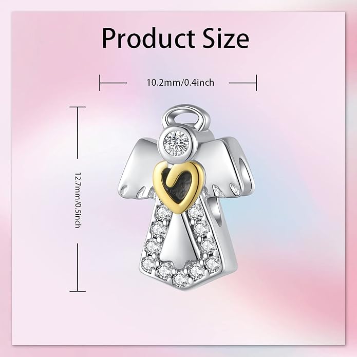 Birthday Fashion Love Heart Dangle Charm 925 Sterling Silver Charms fits Bracelets and Necklace Pendant Bead Charms Jewelry Present for Women Family Friends
