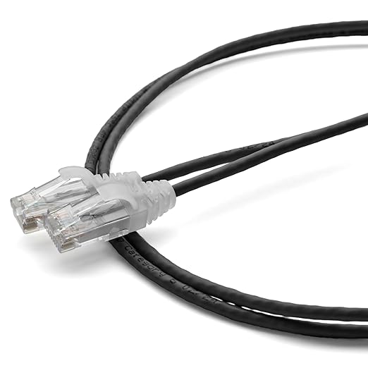 TRUECABLE Cat6 Component Rated Patch Cable, Unshielded (U/UTP), 3ft, Black, 28AWG Solid Copper, Snagless 10G High-Speed Ethernet Cable, PoE++ 4PPoE 100W, UL Listed, RoHS-3, 1 Pack