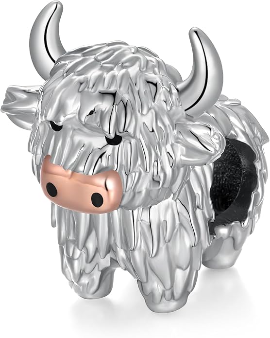 Highland Cow Charm 925 Sterling Silver Cow Charms for Bracelets Cow Jewelry Highland Cow Jewelry Gifts