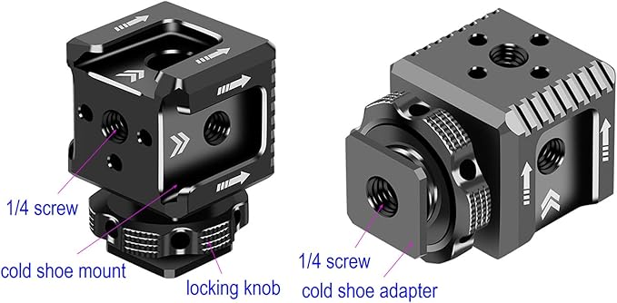 Cold Shoe Mount Adapter,Cold Shoe Extension - Triple Shoe Mount Extender for Camera,Monitor,Flash Accessories, Bracket for Led Lights,Microphones,Audio Recorder,Video Camera,Cage Accessories