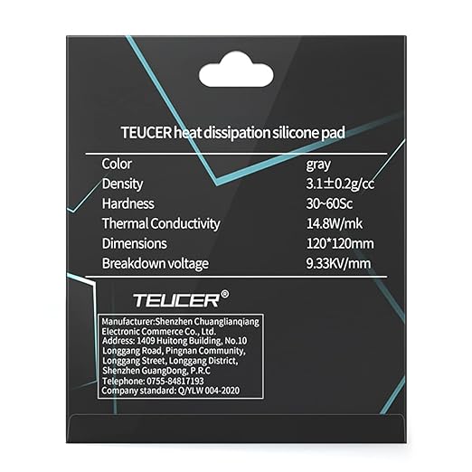Thermal Pad 14.8 W/mK, 120x120x1.5mm, Non Conductive, High Temp Resistance, Silicone, For Laptop, GPU, CPU, LED Cooler