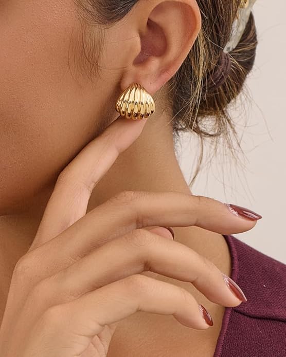 Shell Earrings for Women in Chunky Hoop & Teardrop Styles Boho Beach Statement Jewelry Available in Gold Silver & Rose Gold