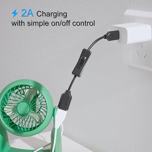 USB On/Off Switch Cable 2-Pack,2A Charging 480Mbps Data,Type-A 2.0 Power Extension Cord with ON/OFF for PC Computer,Laptop,TV,Car,PS4/PS5/Xbox,USB Fan Lamp LED Keyboard Mouse Flash Drive,Raspberry Pi