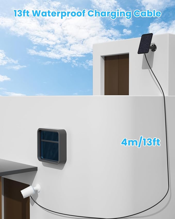 5W Solar Panel Charger Compatible with Blink Outdoor/Outdoor(3rd Gen)/XT XT2 Camera, Solar Panel for Blink Camera, 13.1ft Charging Cable & Rubber Plug, IP65 Weatherproof with Secure Wall Mount, 3 Pack