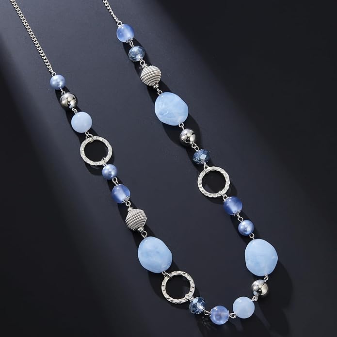 PEARL&CLUB Long Beaded Necklaces For Women - Sweater Chain Fashion Jewelry Necklace Gifts For Women