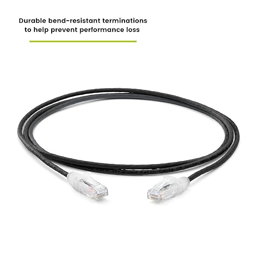 TRUECABLE Cat6 Component Rated Patch Cable, Unshielded (U/UTP), 7ft, Black, 28AWG Solid Copper, Snagless 10G High-Speed Ethernet Cable, PoE++ 4PPoE 100W, UL Listed, RoHS-3, 5 Pack