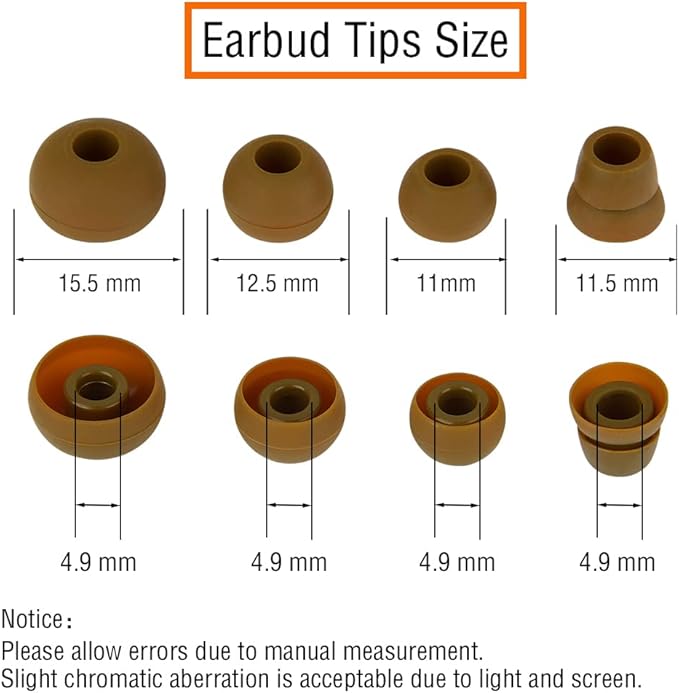 Silicone Replacement Earbud Tips Eartips Earbuds Eargels Compatible with Powerbeats 1/2/3 Wireless Beats by Dre Headphones,4 Pairs Earbud Cap(Brown)