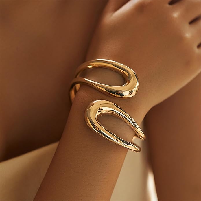 Otxas Chunky Bracelet for Women Irregular Cuff Bracelets for Women Trendy Statement Bangle Bracelet Jewelry Gifts