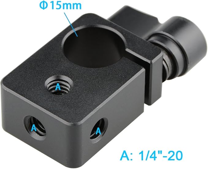 CAMVATE 15mm Single Rod Clamp for Camera DIY Accessories(Black) - 0874