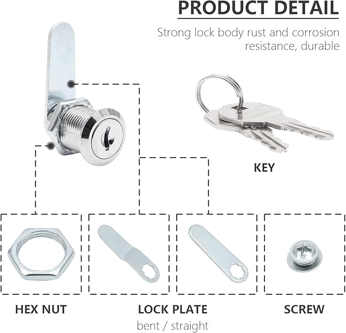 Uenhoy 6 Pack Cam Locks Keyed Alike, 1" (25mm) Cam Lock Set for Drawers Mailbox Tool Box RV, File Cabinet Locks with Keys