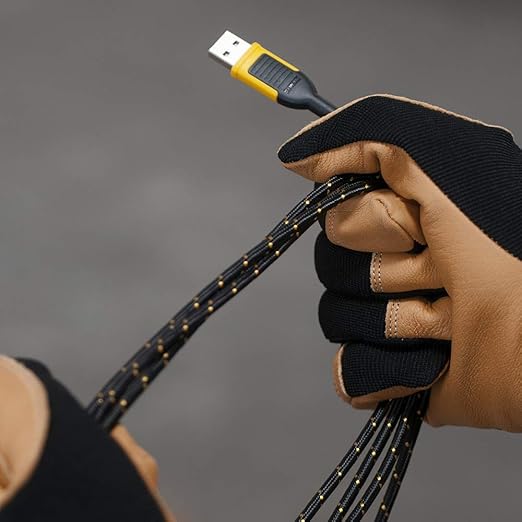 DEWALT Heavy Duty USB to Micro-USB Cable, Jobsite Micro USB Connector Cable, High Speed Charging Cord for Compatible Android Phones, Cameras, Legacy Devices, 6 ft (Black)