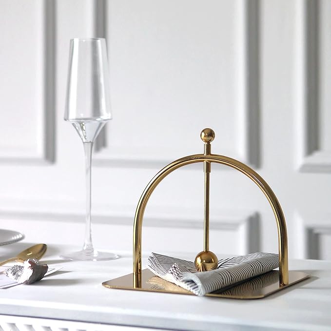Alloy Napkin Holder - Modern Style Luxury Napkin Holder for Tables, Dining, Picnic, Home Decor, Celebration Party (Metal)
