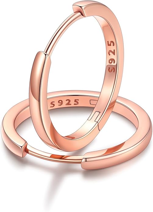 FaithHeart Sterling Silver Hoop Earrings for Women, Hypoallergenic Huggie Hoop Earrings Lightweight Small Cartilage Earrings Hoop Earring Dainty Everyday Earrings 6/8/10/12/14/15/16/18/20mm