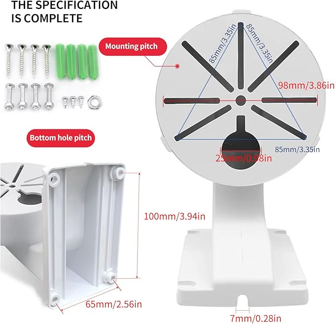 Indoor Outdoor Security Camera Mount Wall Mount L Type Bracket for Security Dome IP Camera Mounting,Junction Box Cable Management Mounting Case,Dome Camera Mount