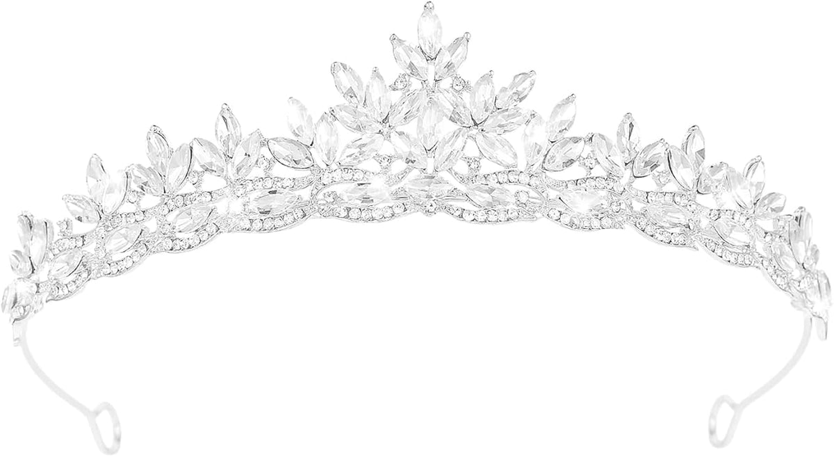 Crystal Tiaras & Crowns for Women, Bride Royal Queen Headband Princess Headpieces for Birthday Cake Crown & Prom Pageant Party
