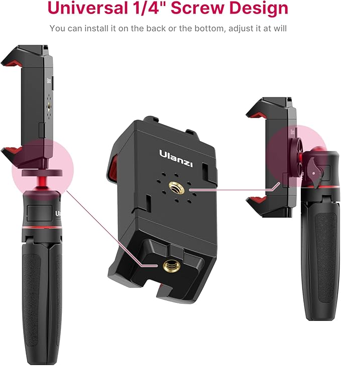 ULANZI ST-29 Phone Tripod Mount, Universal 2-in-1 Tablet Smartphone Holder Adapter with Cold Shoe Mount, 2.6"-8.8" Extend Clip Clamp Compatible with iPad, iPhone, Samsung Galaxy and More