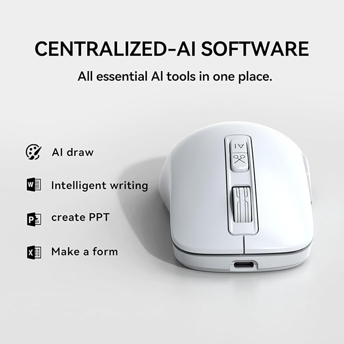 M4 Wireless Smart Ai Mouse For Pc Laptops,One-Touch Voice Input, Ai Assistant, Meeting Recording, Screenshot Translation, And Multi-Language Compatibility, Is A High-Performance Office Device.