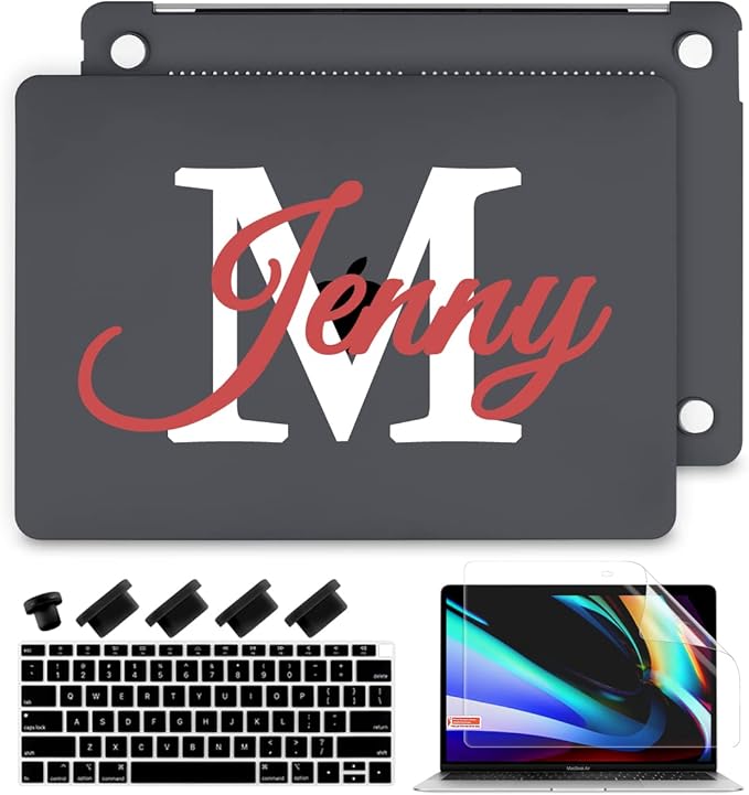 Batianda Customized Personalized Name Case for M1 MacBook Air 13 Inch Model A2337 A2179 A1932 2021 2020 2019 Release,Protective Hard Shell with Keyboard Cover & Screen Protector