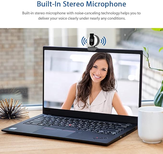 NexiGo N680E 1080P Webcam with Ring Light, Privacy Cover and Dual Microphone, Advanced Auto-Focus, Adjustable Brightness, Streaming Web Camera for Zoom Skype Facetime, PC Mac Laptop Desktop