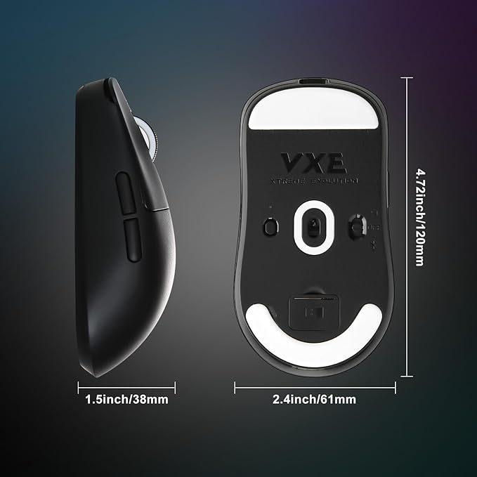 R1 SE+ Gaming Mouse, 18000 DPI, High-Precision PAW3395 SE Sensor,55g Lightweight,Three Connection Modes Wireless Mouse, Programmable Ergonomic Mouse Suitable for Laptops/PC/Mac (Black)