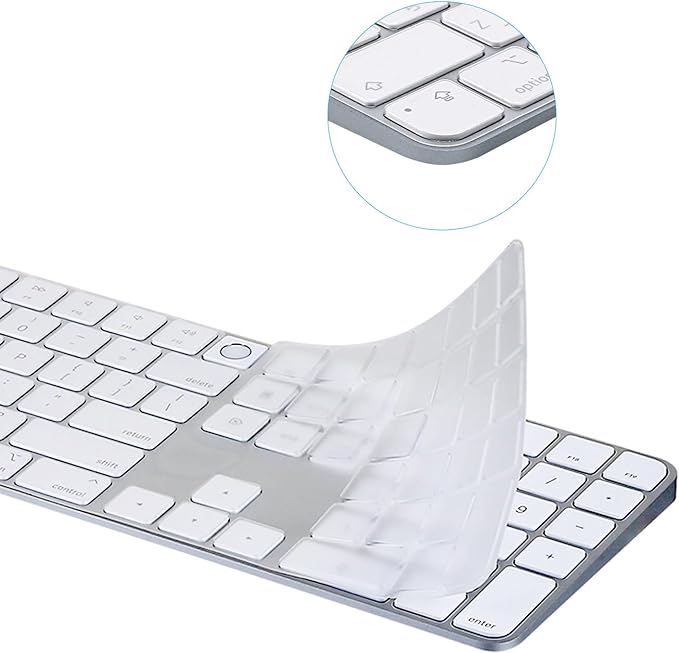 Keyboard Cover for 2024 M4 iMac Magic Keyboard (Model A3119, Touch ID, with Numeric Key) - Ultra Thin, Protective and Clear Keyboard Cover Protector Skin