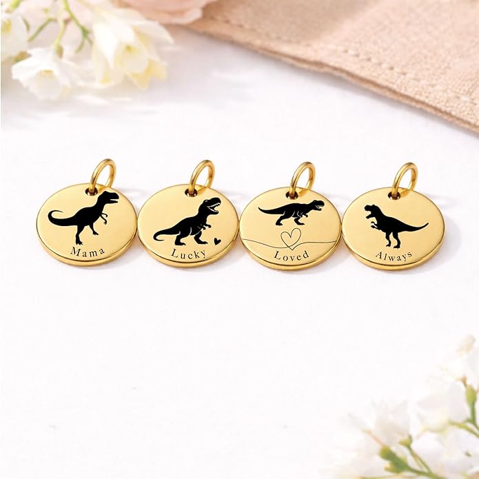 SM Design Mama Animal Charm Set – Set of 4 Stainless Steel Charms – Motherhood & Family Keepsake Jewelry Charmss