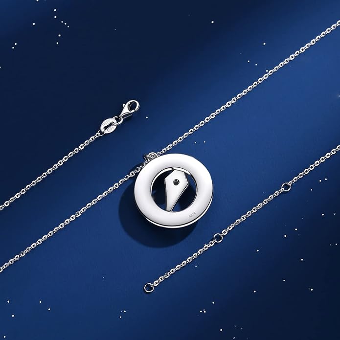 FANCIME Sterling Silver Compass Birthstone Necklaces Fine Jewelry Anniversary Birthday Gifts for Women Her Wife Mom