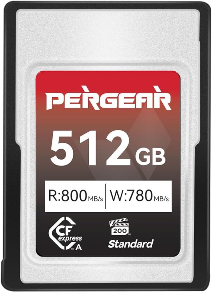 Pergear 512GB CFexpress Type A Memory Card, Up to 800MB/s Read Speed & 780MB/s Write Speed for 4K 120P,8K 30P Recording (Standard Series VPG200)