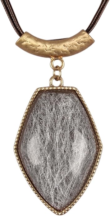 Boho Leather Necklace Women Bohemian Brown Circle Pendant Necklace Choker Long Necklaces for Women Boho Ring Large Pendant