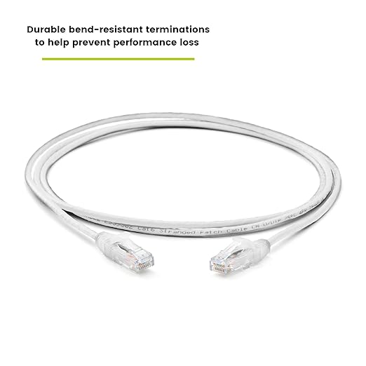 TRUECABLE Cat6 Component Rated Patch Cable, Unshielded (U/UTP), 5ft, White, 28AWG Solid Copper, Snagless 10G High-Speed Ethernet Cable, PoE++ 4PPoE 100W, UL Listed, RoHS-3, 5 Pack