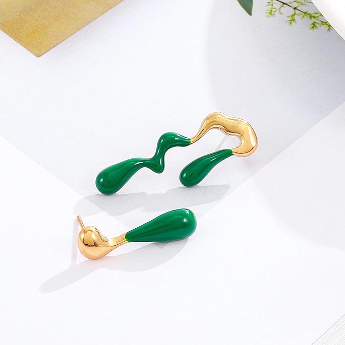 Teardrop Earrings Gold Palated Earrings Large Irregular Geometric Studs Big Lightweight Waterdrop Earrings Jewelry for Women